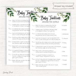 BabyTraditionen Um die Welt Spiel, Baby Shower Spiele, Gender neutral Baby Shower Spiel, grünery Baby Shower, sofortiger Download, druckbar