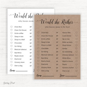 Who Knows Mom Best Baby Shower Game, Who Knows the Mom-to-be Best Baby Shower Games, Would Mom Rather, Who Know Mommy Best, Instant Download
