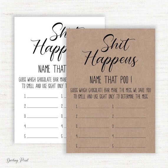 Shit Happens Baby Shower Games Etsy