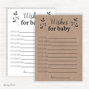 Tarjetas de deseos de bebé, Deseo de tarjeta de bebé, tarjetas de deseos de oración de bebé, Querida tarjeta de bebé, Juego de baby shower, Bien deseos para el nuevo bebé, descarga instantánea