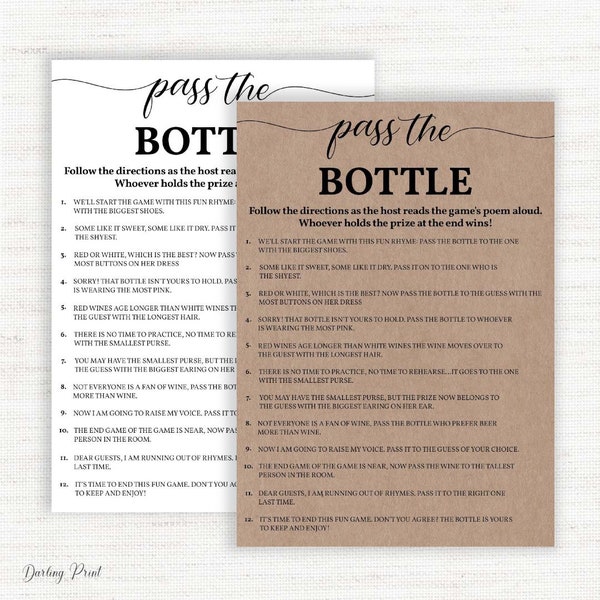 Baby shower Pass the bottle, Wine tasting party, pass the wine, Rustic Baby Shower Games, Printable Baby Shower Activity, Instant download