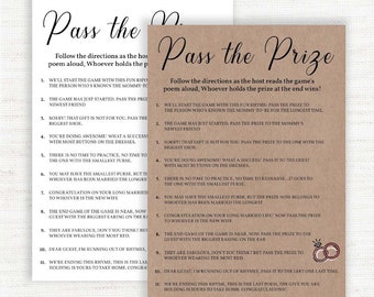 Pass the Prize, Rhyme Game, Rustic Baby Shower Games, Baby shower Pass the Gift poem, Baby Shower Activity, baby shower favors, printable.