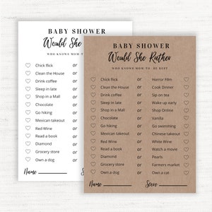 Who Knows Mom Best Baby Shower Game, Who Knows the Mom-to-be Best Baby Shower Games, Would Mom Rather, Who Know Mommy Best, Instant Download