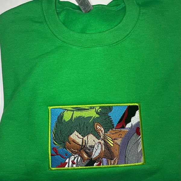 Anime Embroidered Sweatshirt, Embroidered Anime Shirt, Anime Shirt, Embroidered Shirt, custom inspired zo..ro