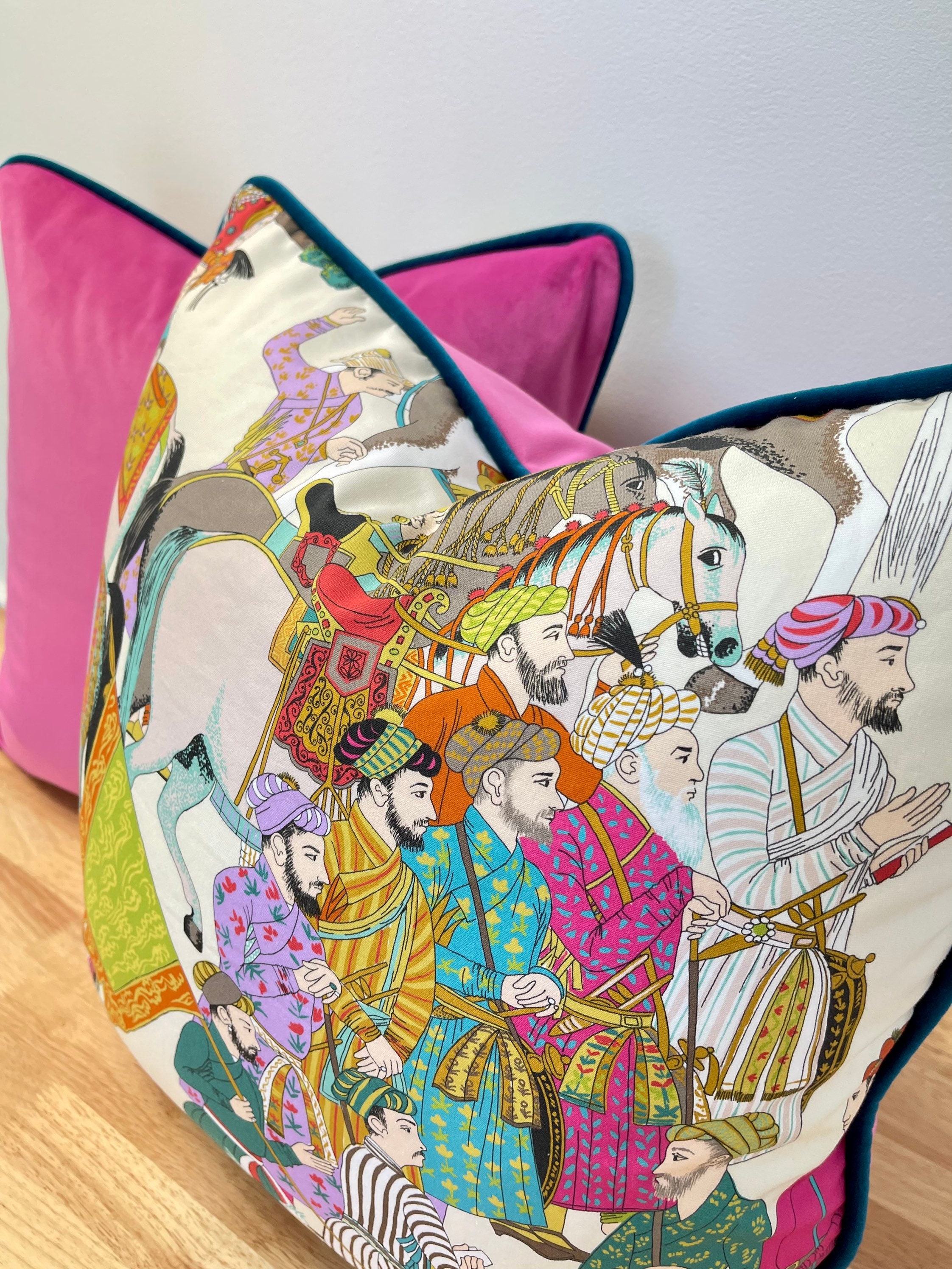 Manuel Canovas Dara turquoise Paris Designer Pillow Cover With Green