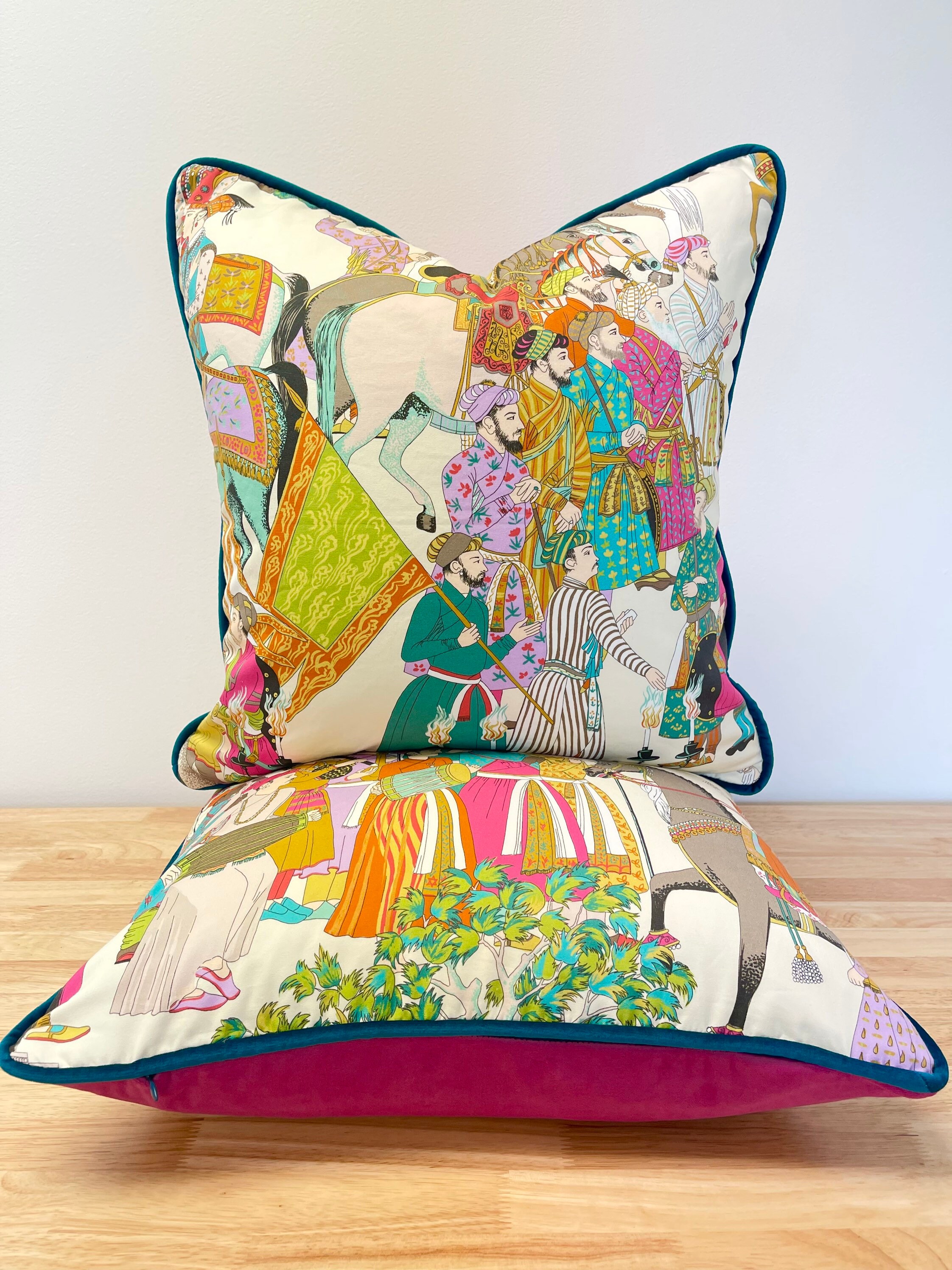 Manuel Canovas Dara turquoise Paris Designer Pillow Cover With Green