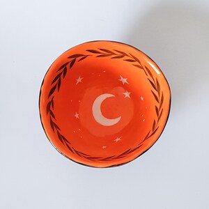Handmade ceramic bowl with moon and stars image 8