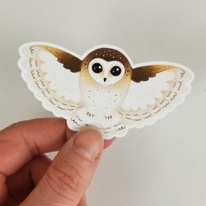 Schleiereule Vinyl Aufkleber / fliegende Eule / wasserfester Aufkleber / Geschenk für Vogelliebhaber