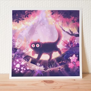 黒猫 05 RECOGNIZE コラージュプリント - 黒猫 10月 猫のイラスト