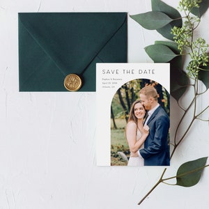 Save the Date template | 5x7 | arched save the date | editable | printable | instant download | Templett | save the date | photo editable