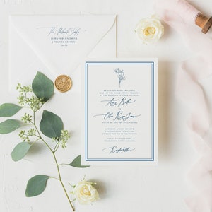 BlueBelle Wedding Invitation 5x7 Template