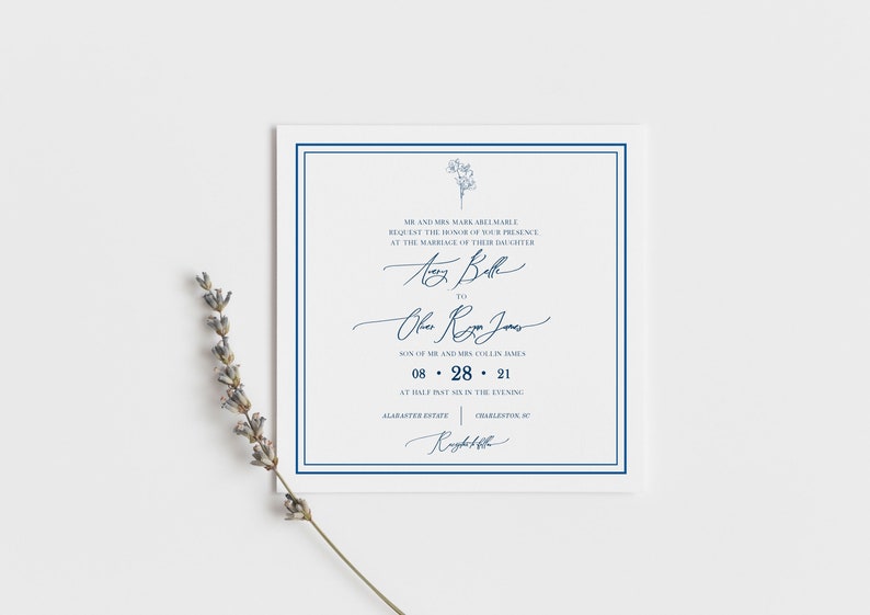 Square Invitation Template 5 X 5 Invitation Bluebelle Square Invitation