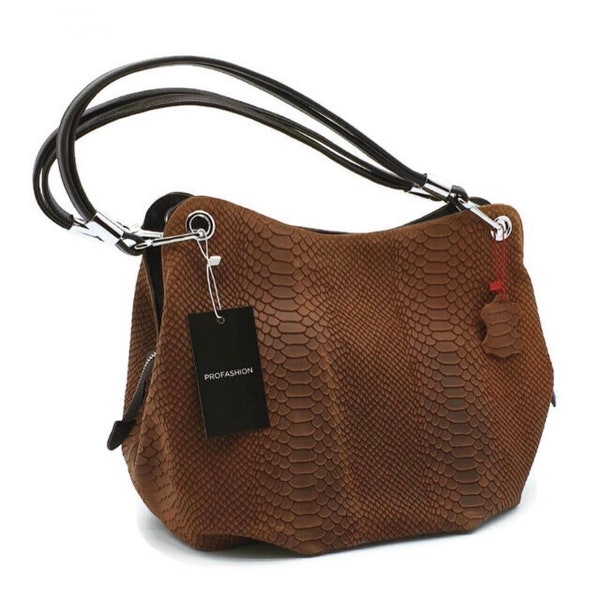 ELEGANT SHOULDER BAG, Luxury leather Bag, Designer Handbag, Crocodile Design Bag, Black White Handbag, Luxury Shoulder Bag Alligator Handbag