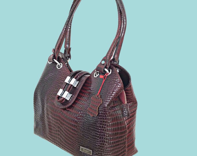 Featured listing image: Chic Navy Alligator Cowhide Handbag - Limited Series Timeless Essential