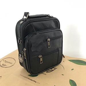 Brune canvas leather mens small travel bag best sale