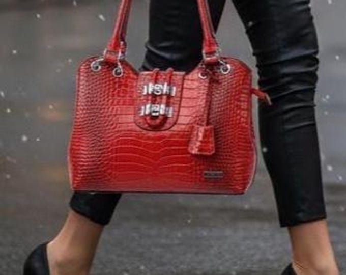 Featured listing image: Chic Alligator Handbag, Premium Leather, Limited Edition, Shoulder Bag, Women's Fashion Purse