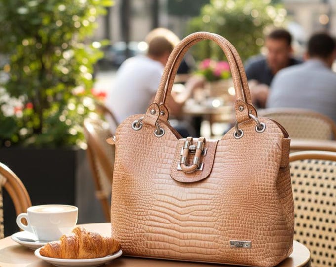 Featured listing image: Chic Alligator Handbag, Premium Leather, Limited Edition, Shoulder Bag, Women's Fashion Purse