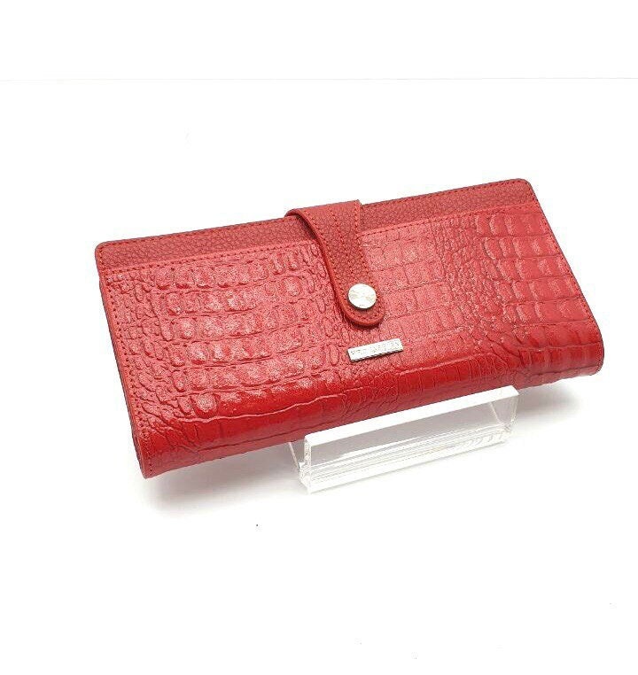 Women's Long Alligator Leather Purse Wallet