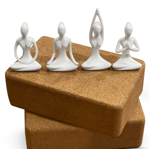 Set of 4 Ceramic Yoga Pose Statue Stance Meditation Figurine Etsy