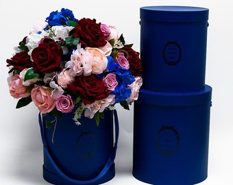 Just For You” Tall Round Flower Box Set of 3, Gift boxes, Floral arrangements