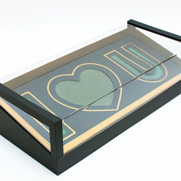 Acrylic I Love You Flower Box Comes With Liners and Foams