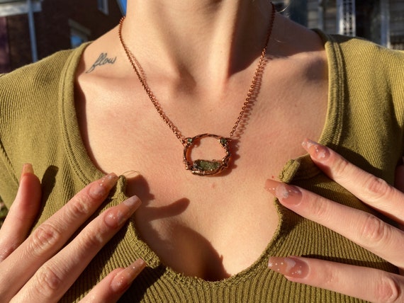 Moldavite Crystal Double Moon Swarovski 
