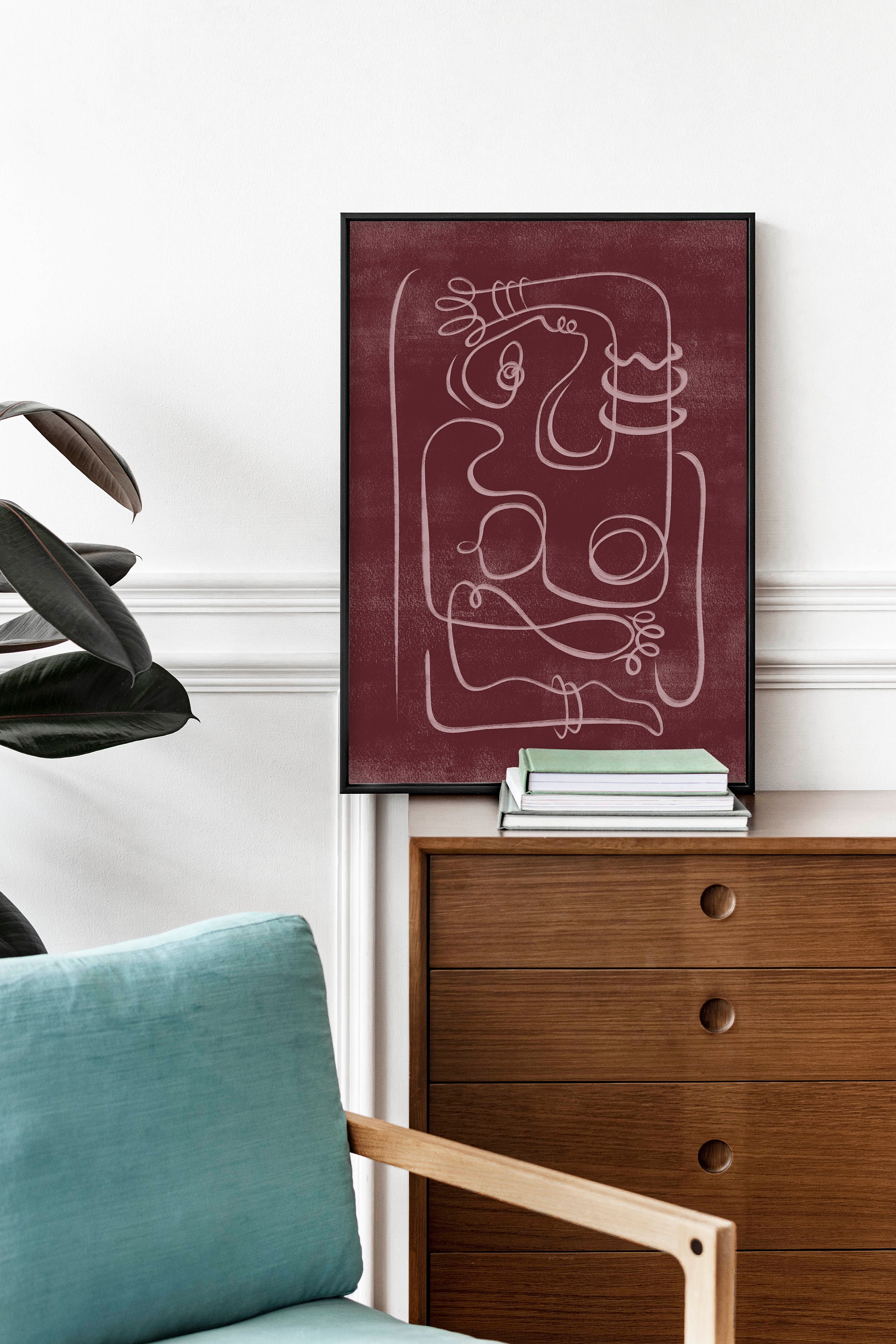 Abstract Woman Line Art Print Printable Wall Art Neutral - Etsy
