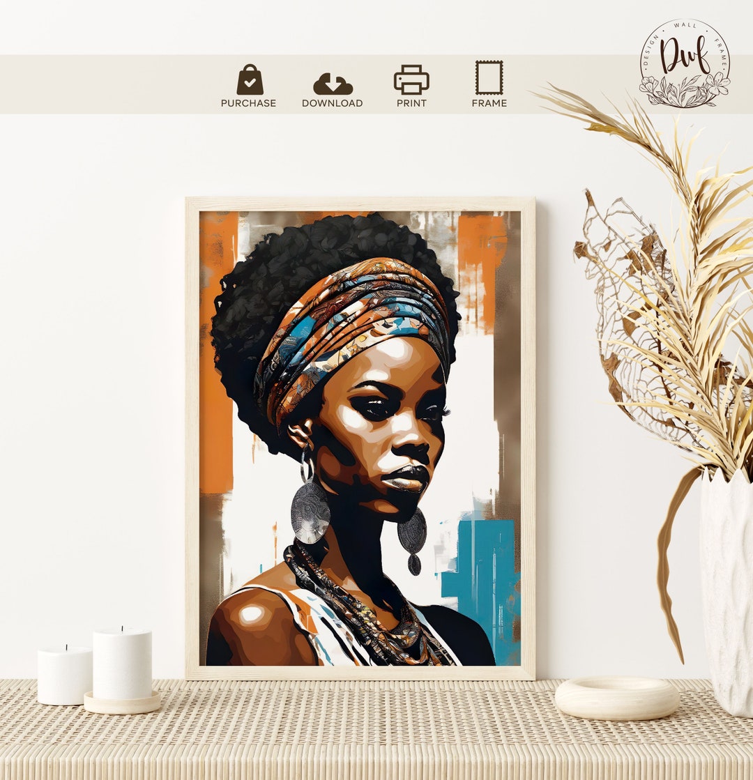 Afro Woman Contemporary Pop Art Black Beauty Ethnic Poster - Etsy