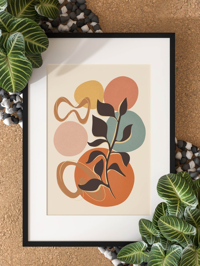 Boho Flower Wall Art Print Printable Wall Art Modern - Etsy