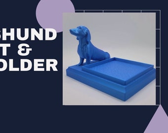 Shop Dachshund Desk Organizer - 3D Printed Sticky Note, Post-it, and Pen Holder in Multiple Colors! USA-Made Canine Charm for a Stylish Desk