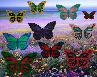 Butterfly Tire Valve Stem Caps, two colors, set of Four. 120+ Color Combinations. Made w/ Eco-Friendly Material. Schrader Valve Stem Cover.