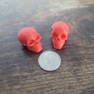 Skull Tire Valve Stem Caps Cover, Red, for bikes, cars, trucks and RVs, more. Eco-Friendly Material. Add Some Attitude to Your Ride!