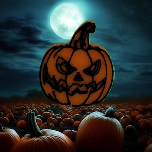 Halloween Pumpkin, Jack-O-Lantern Tire Valve Stem Caps, two colors, set of Four. 120+ Color Combinations. Schrader Valve Stem Cover.