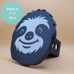 3D Printed Sloth Trailer Hitch Cover: Custom Color 2-Inch Receiver Plug