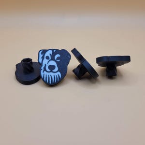 Australian Shepherd Tire Valve Stem Caps, set of Four. 120+ Color Combinations. Made w/ Eco-Friendly Material. Schrader Valve Stem Cover.