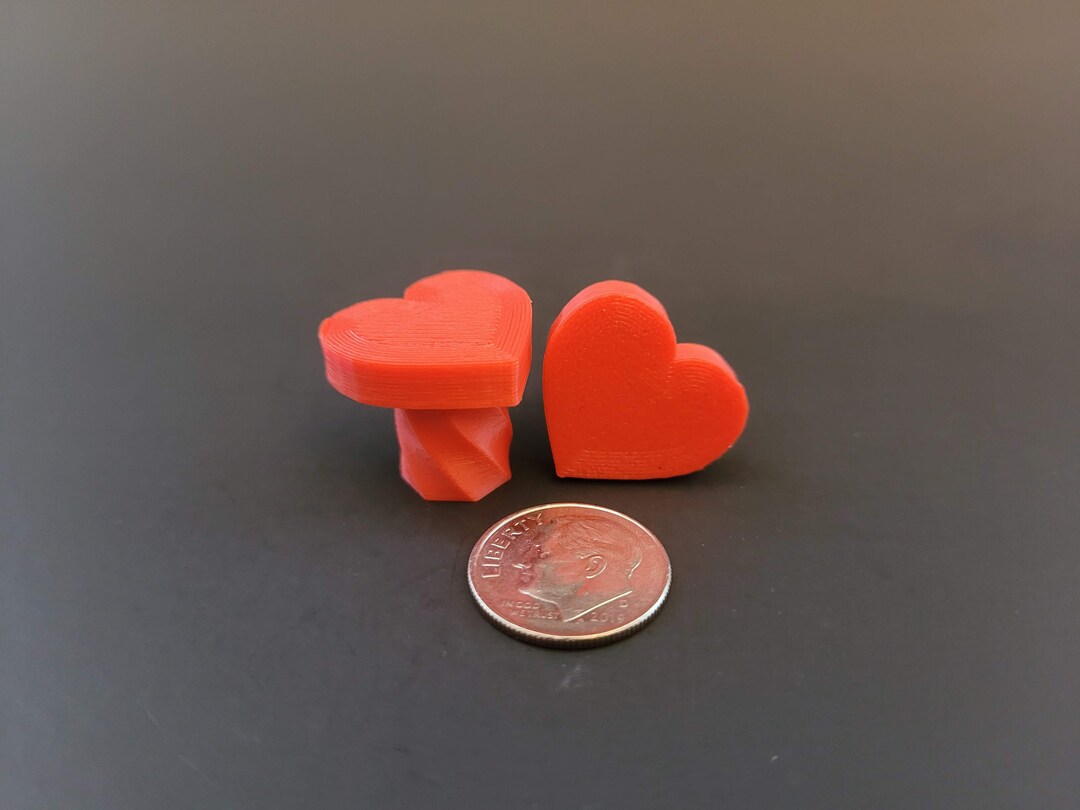 Red Heart Valve Stem Caps A Cute and Practical Accessory. 3D Printed