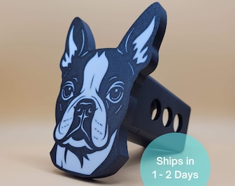 Boston Terrier Trailer Hitch Cover – Custom Dog Hitch Plug for 2” Receiver | 3D Printed Truck & SUV Accessory | Pet Lover Gift
