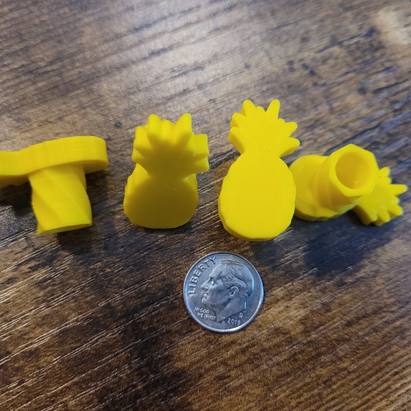 Pineapple Tire Valve Stem Caps, Yellow. Available in several Colors. 3D printed with Eco Friendly Material. Schrader Valve cover.