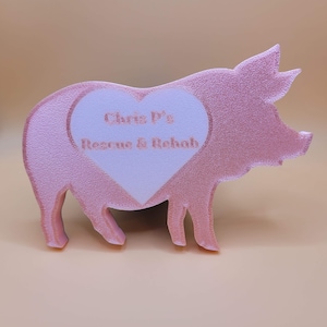Pig 2D Hitch Cover with Custom Logo. 2 inch Receiver Plug. Several colors available. Made in the USA! 3D printed. For your Truck or SUV.