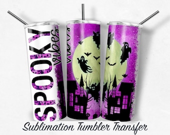 Halloween  Sublimation Tumbler Transfer Print For 20 oz Tumblers - 30 oz Tumblers - Ready To press - Heat Transfers