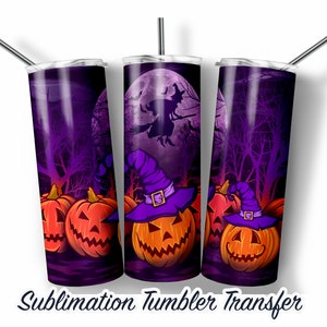 Halloween  Sublimation Tumbler Transfer Print For 20 oz Tumbler - 30 oz  Tumbler - Ready To press - Heat Transfers