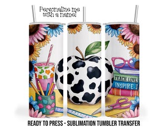 Teacher Appreciation Sublimation Tumbler Transfer Print For 20 oz Tumblers - 30 oz Tumblers - Ready To press Heat Transfers
