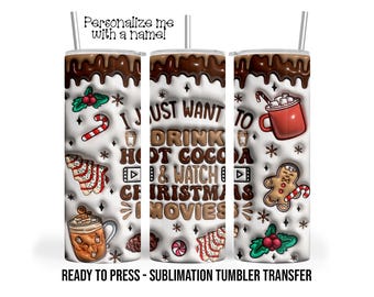 Christmas Ready to Press Sublimation Transfer Print 20 oz - 30 oz Tumblers