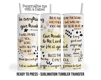 Sublimation Tumbler Transfer Print 20oz Tumbler, Ready To press Heat Transfer | Bible Affirmations | Church | Inspirational Quotes