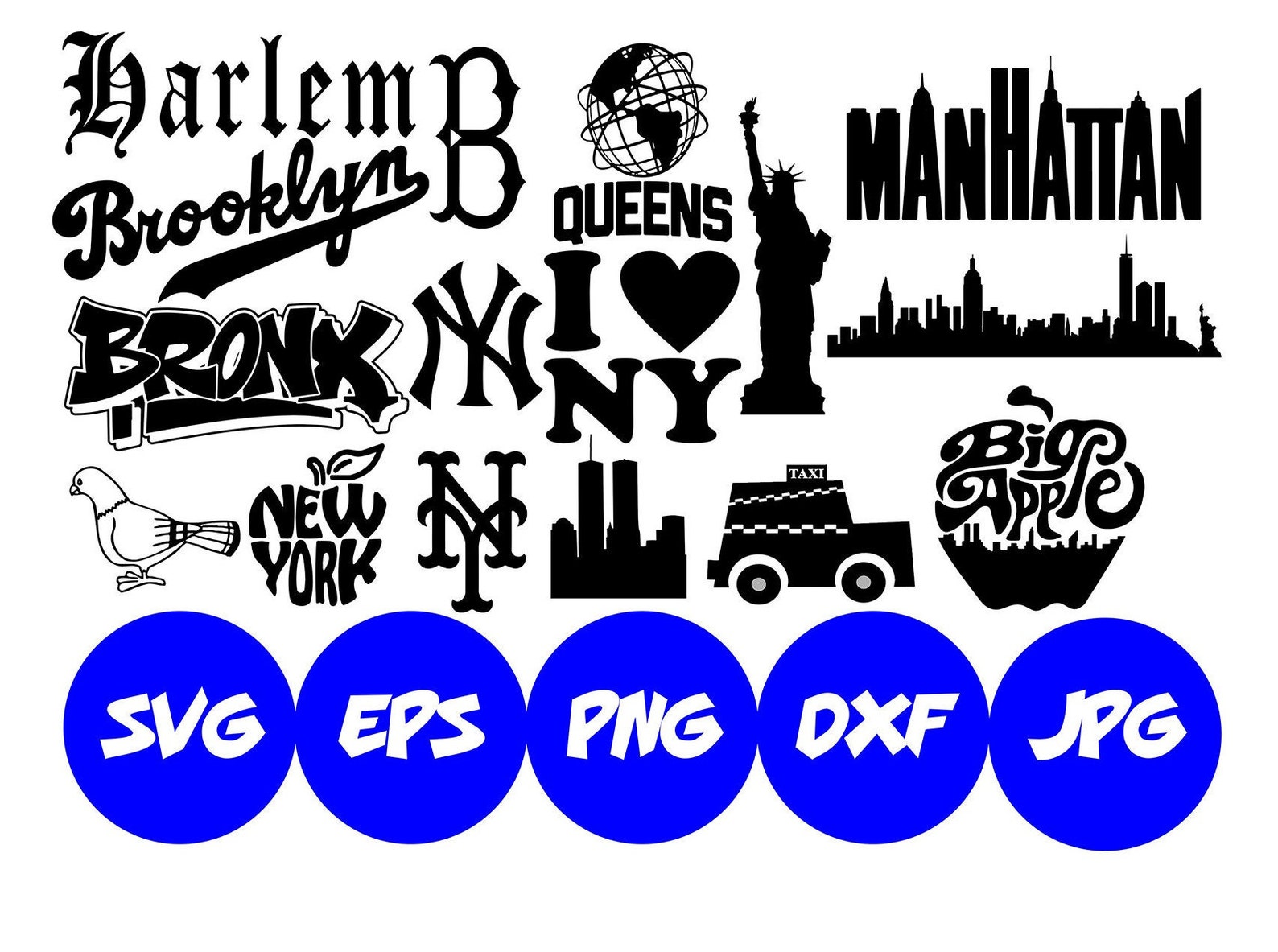 New York City Svg svgepsdxfpng.jpg. 16 NYC Vectored Etsy