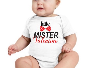 Little Mr. Valentine Onesie - Cotton Baby Bodysuit