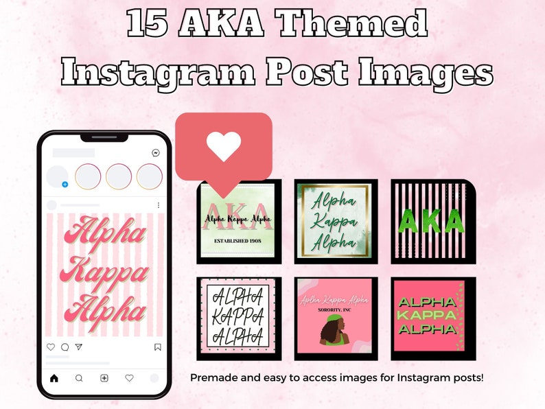 15 IG Alpha Kappa Alpha Sorority Instagram Post Images AKA Etsy Australia