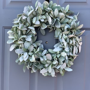 Lamb’s Ear Wreath, Greenery Wreath, Year Round Wreath, Front Door Wreath, Farmhouse Wreath, Spring Decor, Wedding Wreath, Winter Wreath