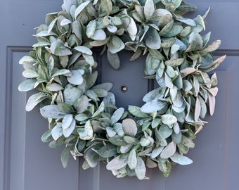 Lamb’s Ear Wreath, Greenery Wreath, Year Round Wreath, Front Door Wreath, Farmhouse Wreath, Spring Decor, Wedding Wreath, Winter Wreath