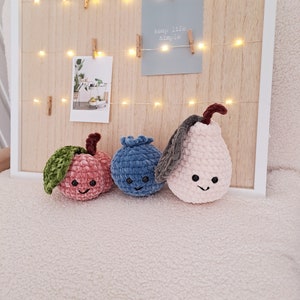 Peluche fruits en crochet chunky plusieurs fruits disponibles. Fait main/amigurumi image 1